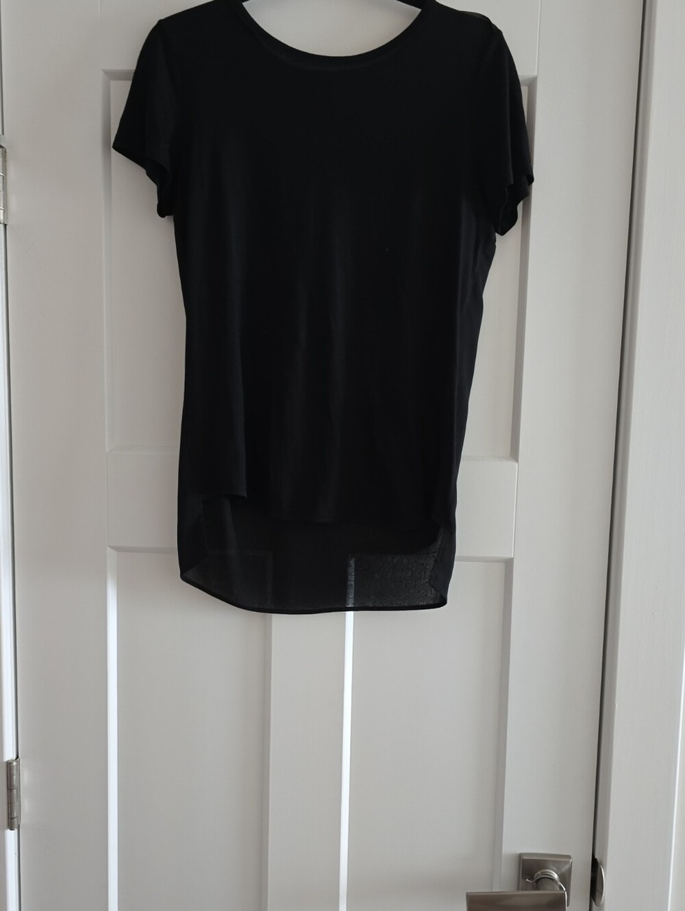 Ann Taylor Black Short Sleeve High-Low Tee